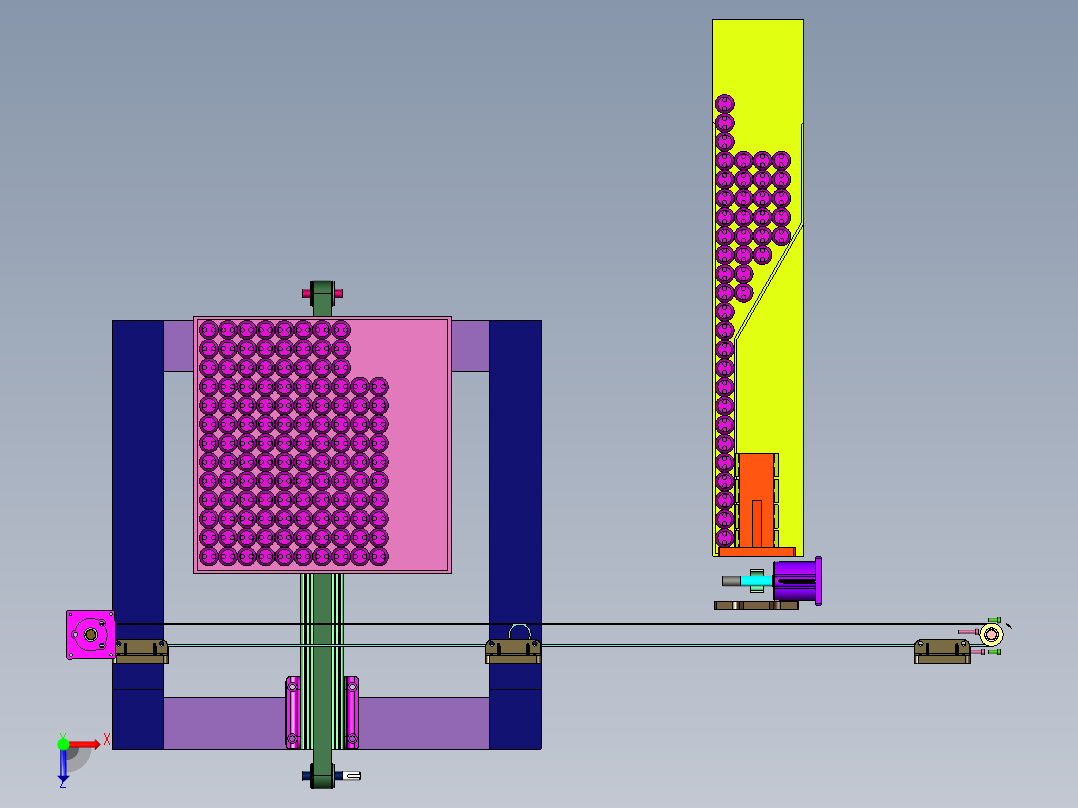 零件机械手堆叠设备俯视图