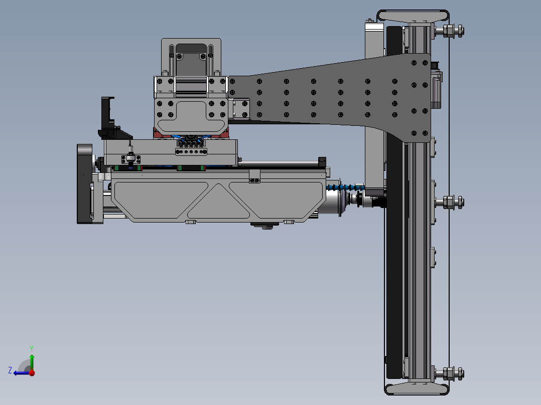 重型铝合金钢数控铣床右视图