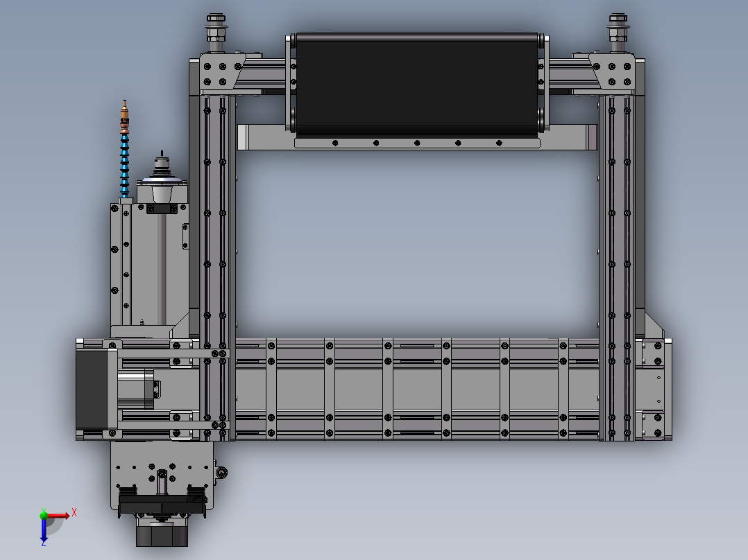 重型铝合金钢数控铣床俯视图