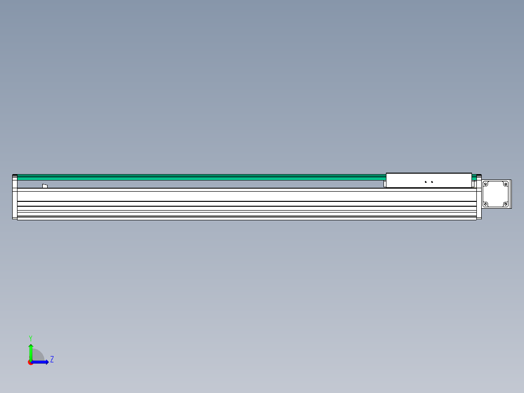 东锦同步带传动-直线滑台模组DH270B-C-L150-S1050-BL-P750W-C3左视图