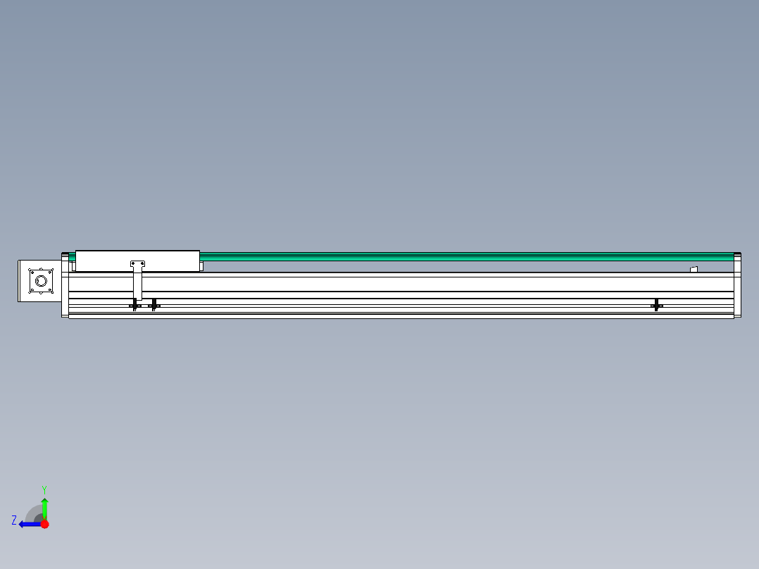 东锦同步带传动-直线滑台模组DH270B-C-L150-S1050-BL-P750W-C3右视图