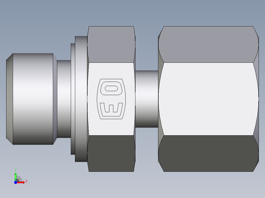 卡套式工业通用硬管接头EO_Standpipe_connector_EVGE10SMEDCF前视图