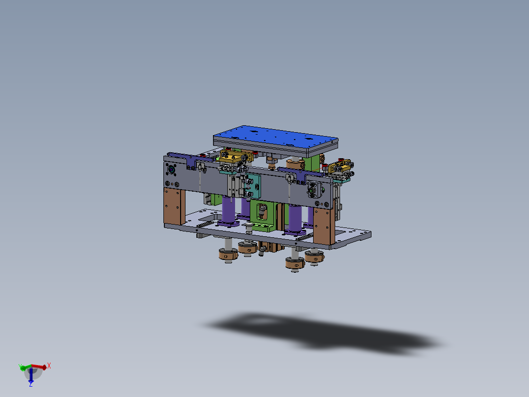 中间顶升流道输送机（sw16可编辑+工程图+bom）