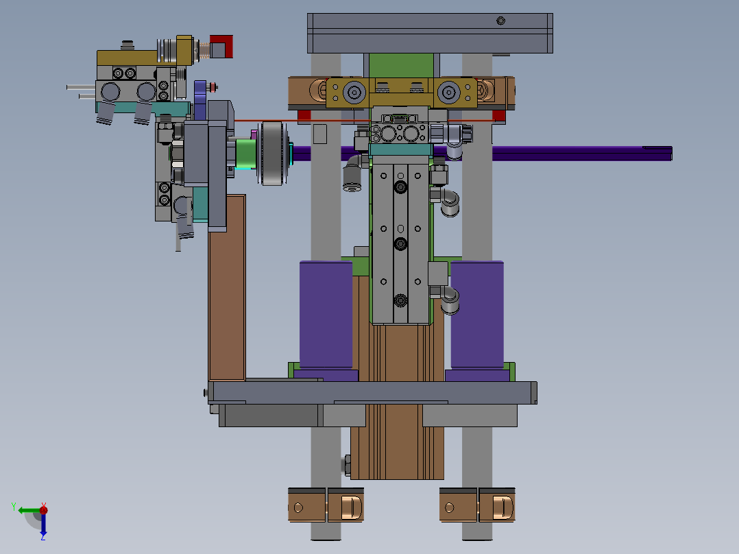 中间顶升流道输送机（sw16可编辑+工程图+bom）左视图
