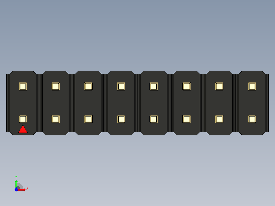 彩色公头100mil（2.54mm）系列-DS1021_black_2x08p_100mil_Type1_rev1.0前视图