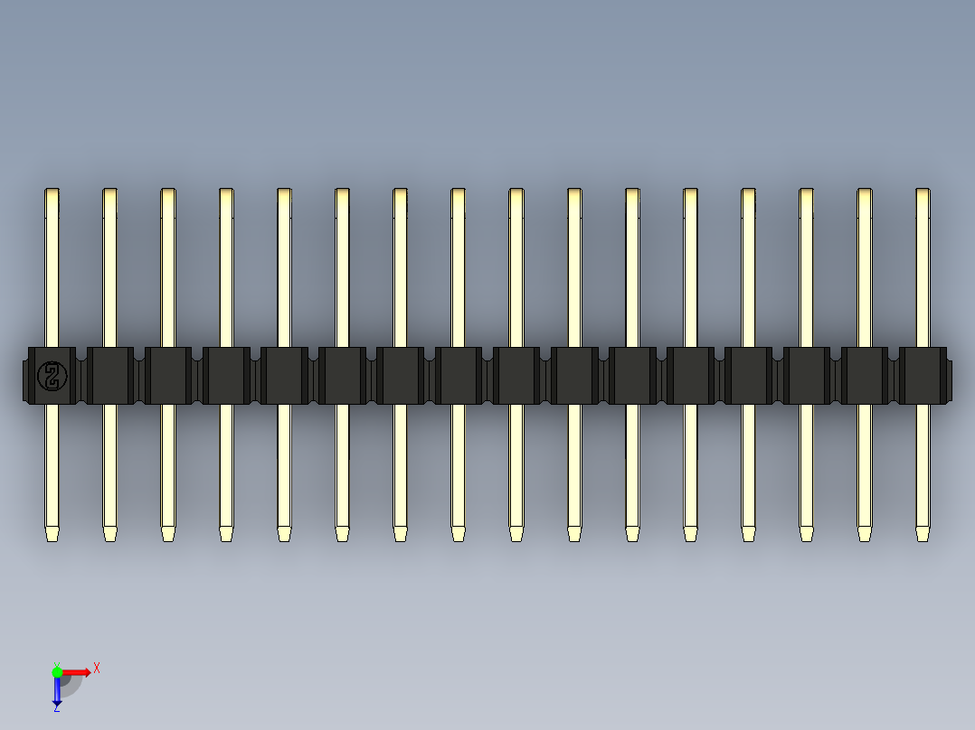 彩色公排针 100mil 2.54mm 系列-DS1022_black_3x16p_100mil_TypeD_rev1.0俯视图