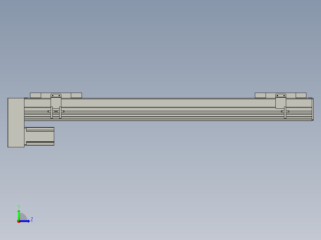 直线模组WG-LHC12-S700-D设计图纸左视图