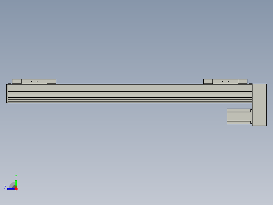 直线模组WG-LHC12-S700-D设计图纸右视图