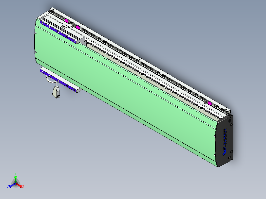 威洛博VL系列直线电机模组-VL22H3-S750正等轴测图