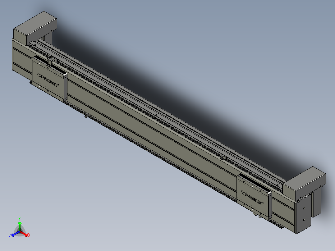 威洛博双电机滑台-VBC14S2-L50-S850-BD-P40-C6正等轴测图