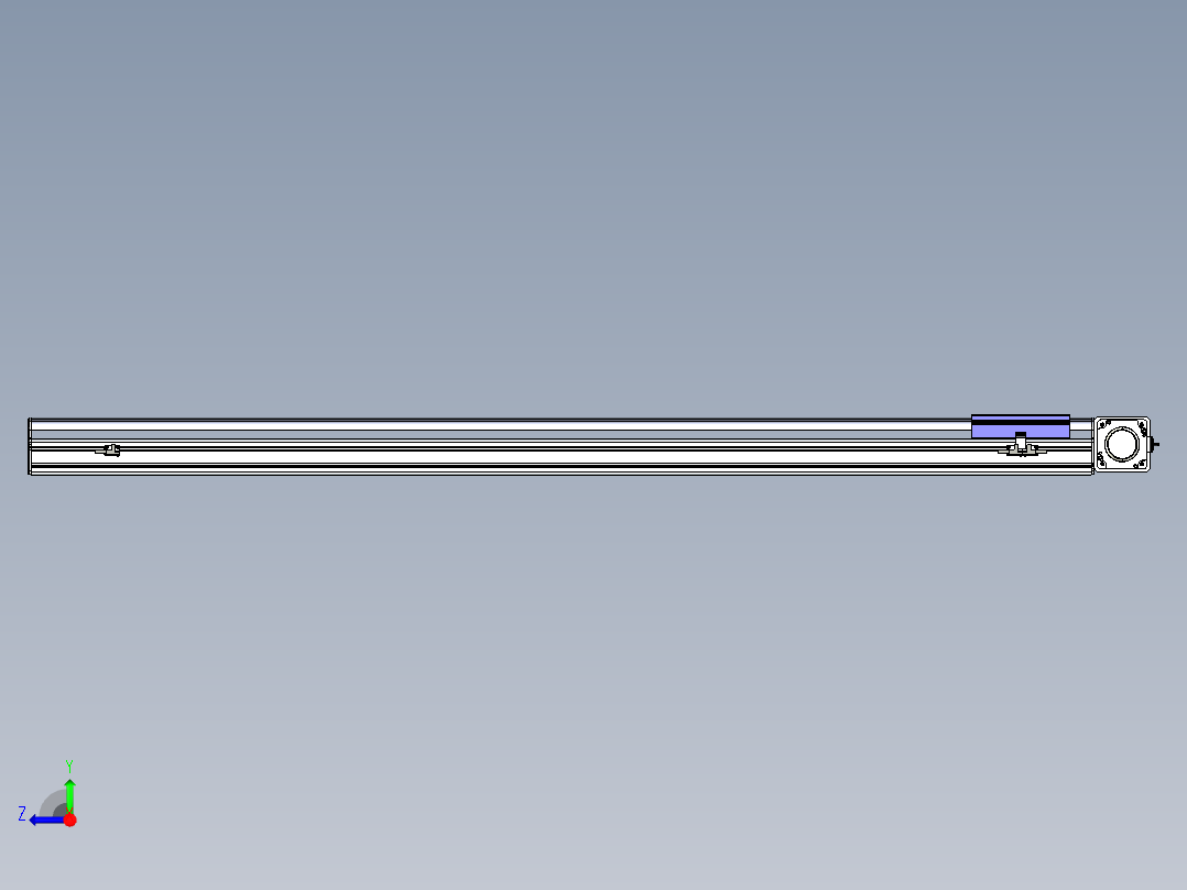 同步带滑台-半封闭B17-L100-S1450-R-P75-D3-N3右视图