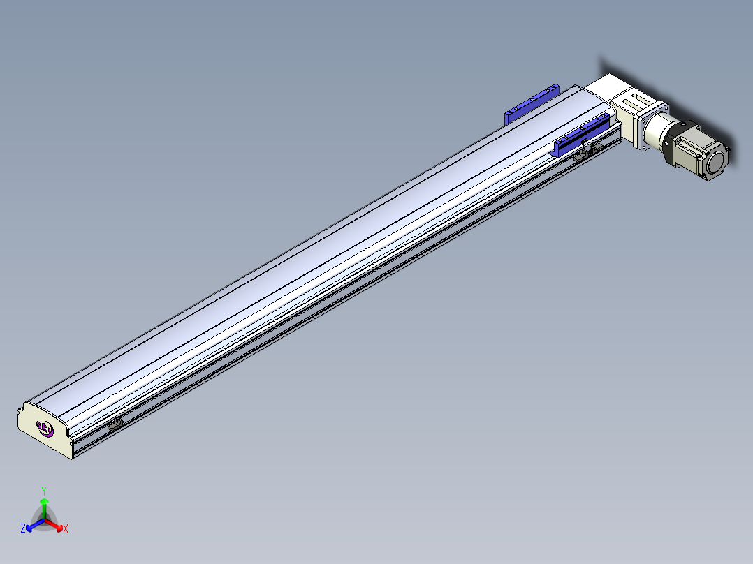 同步带滑台-半封闭B17-L100-S1450-R-P75-D3-N3正等轴测图
