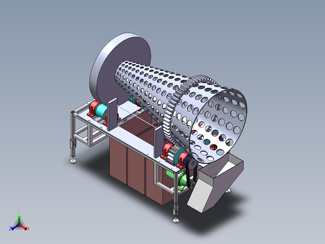番茄筛选机正等轴测图