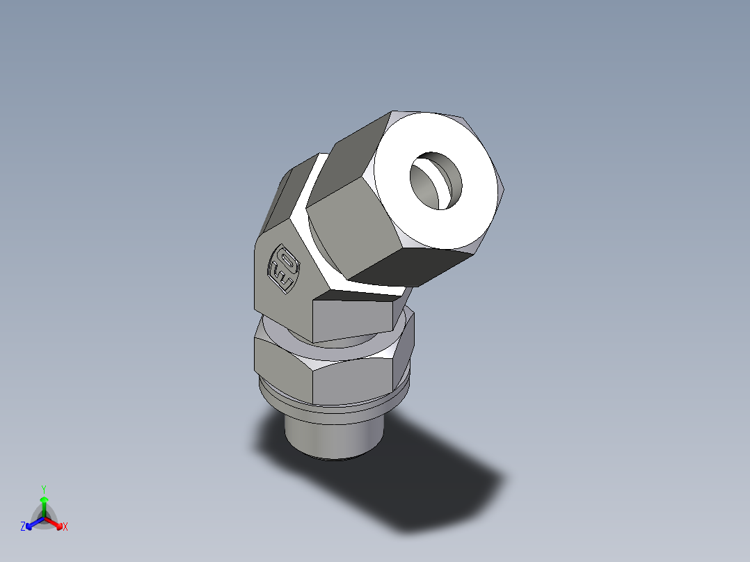 卡套式工业通用硬管接头EO_Adjustable_locknut_45_deg_elbow_VEE08ZSRCF