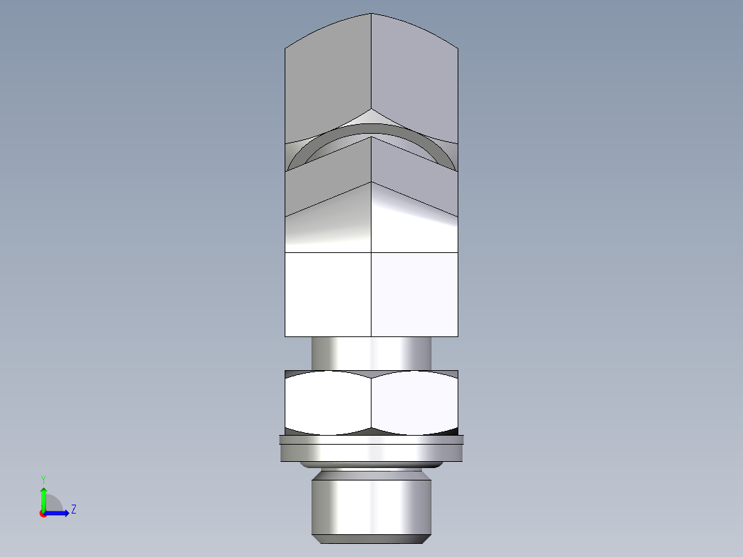 卡套式工业通用硬管接头EO_Adjustable_locknut_45_deg_elbow_VEE08ZSRCF左视图