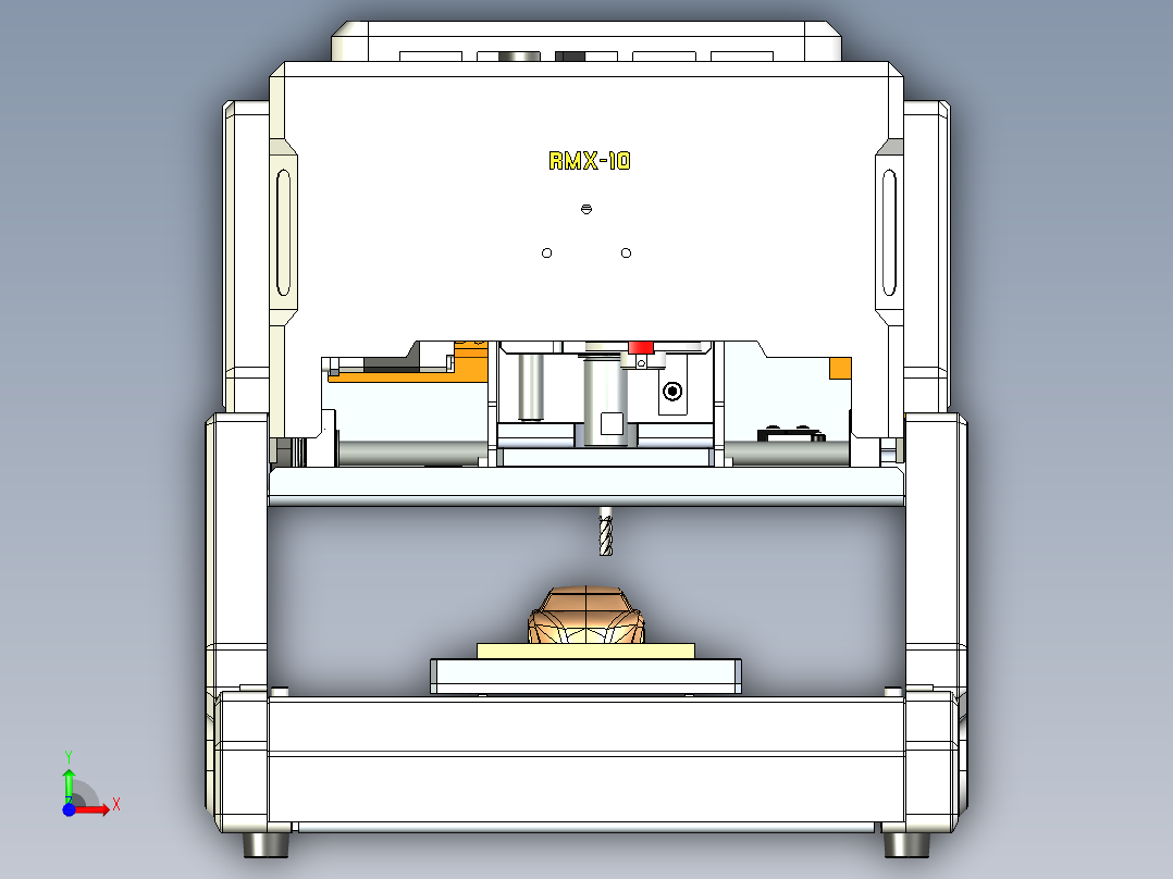 3轴桌面型数控铣床前视图