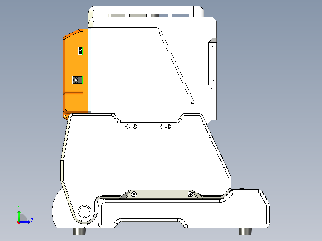 3轴桌面型数控铣床左视图