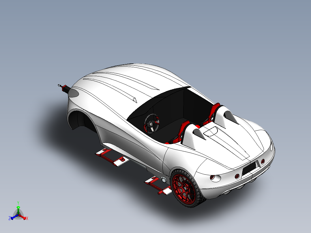 573轻巧便携拖车SW设计正等轴测图