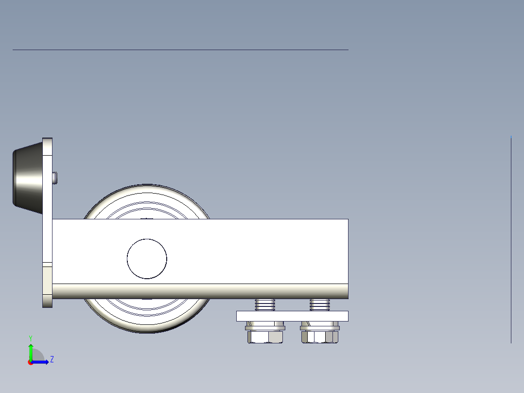 CGS-347-M履带端轮，滑动门左视图