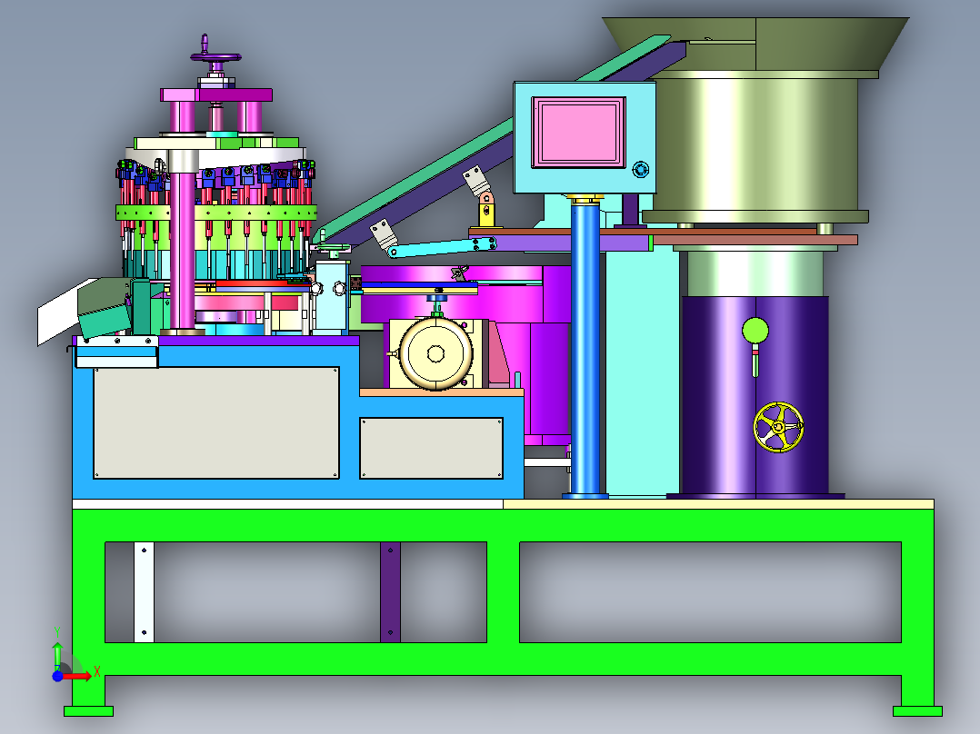 凸轮瓶盖装配组装机前视图