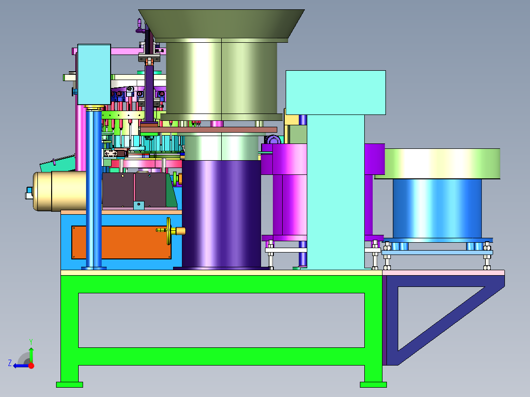 凸轮瓶盖装配组装机右视图
