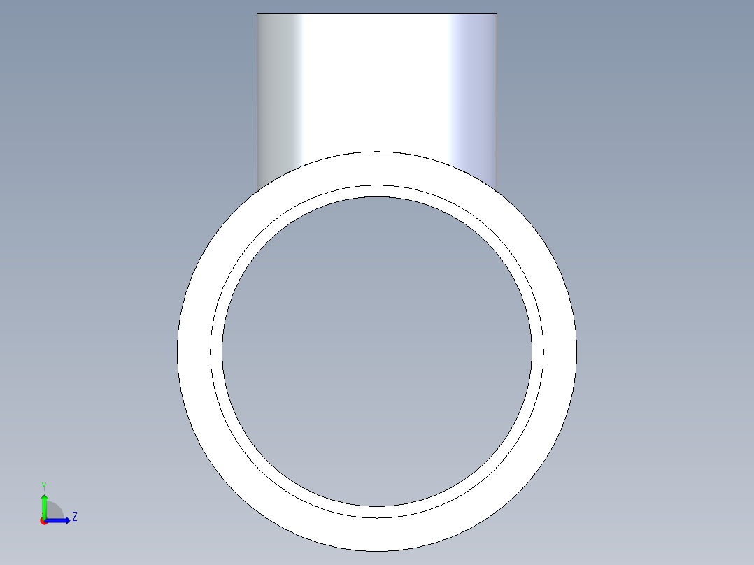 聚氯乙烯配件02-Sch80_ReducingTee_SxSxS_801-249_2in x 1in左视图