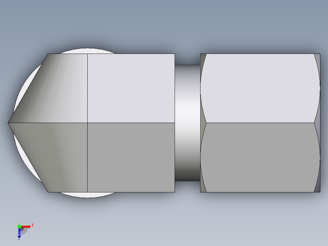 卡套式工业通用硬管接头EO_Adjustable_Locknut_elbow_WEE08ZSMCF俯视图