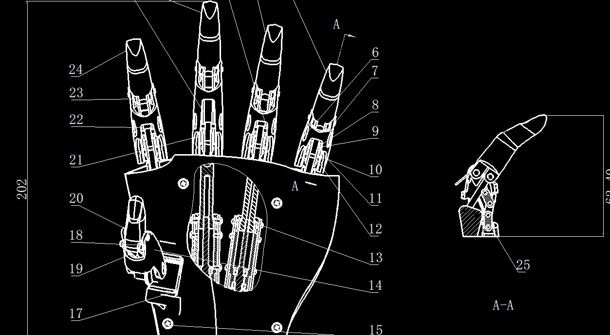 机械手掌图纸cad==1145860==50