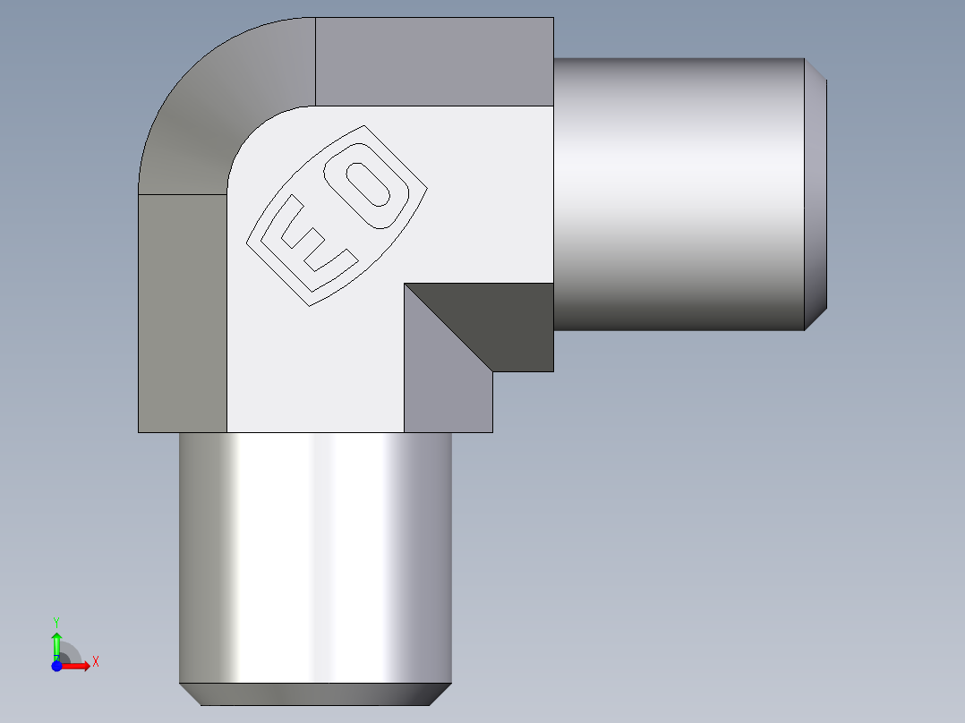 卡套式工业通用硬管接头EO_Union_elbow_W04LL71X前视图