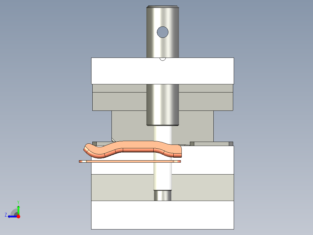 电动脱模移动触点冲压模右视图