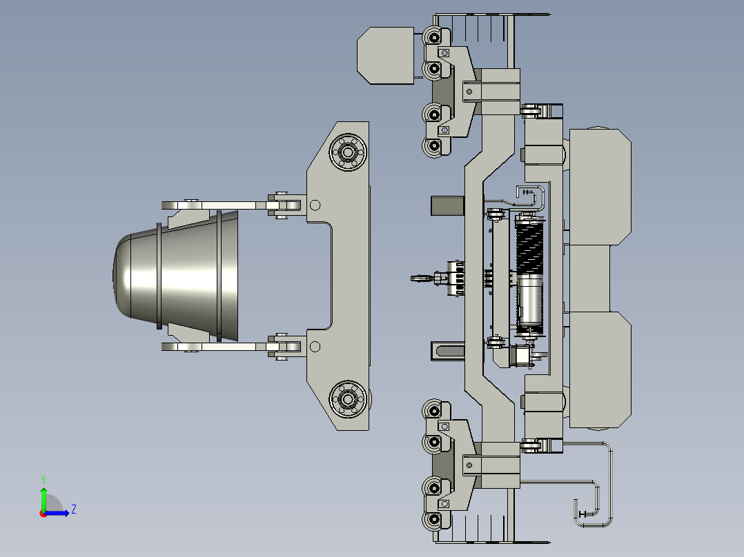 450T起重机吊梁模型3D图纸 STP格式左视图