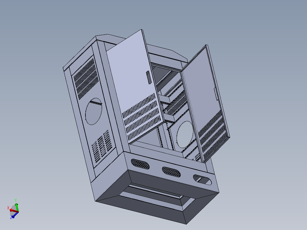 电控箱 3D图 机械设计自动化3D模型素材文件主视图