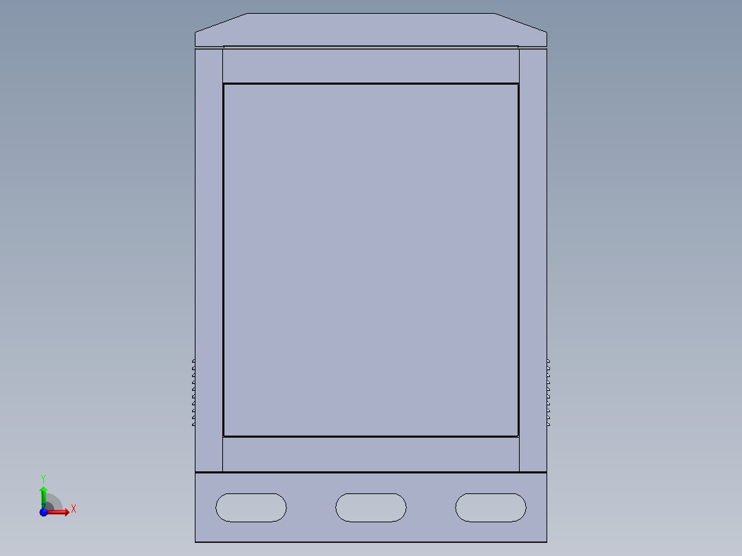 电控箱 3D图 机械设计自动化3D模型素材文件前视图