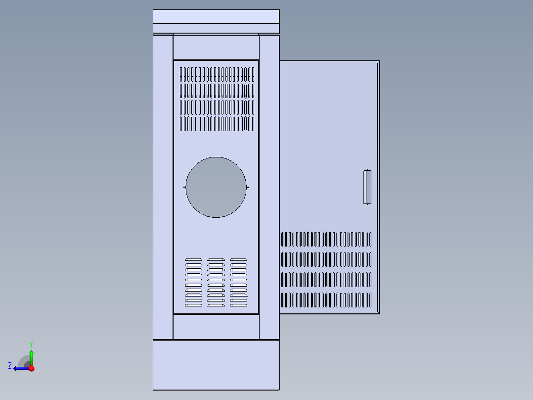 电控箱 3D图 机械设计自动化3D模型素材文件右视图