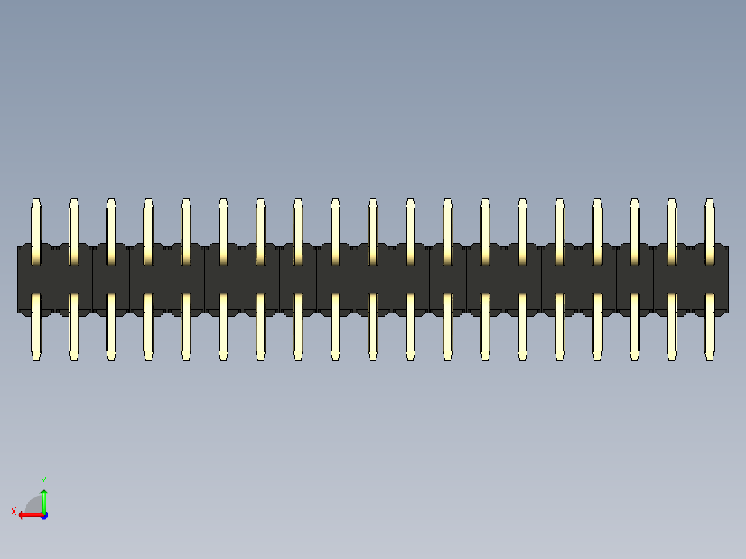 彩色公排针 100mil 2.54mm 系列-DS1022_black_38p_100mil_TypeSMT_rev1.0后视图