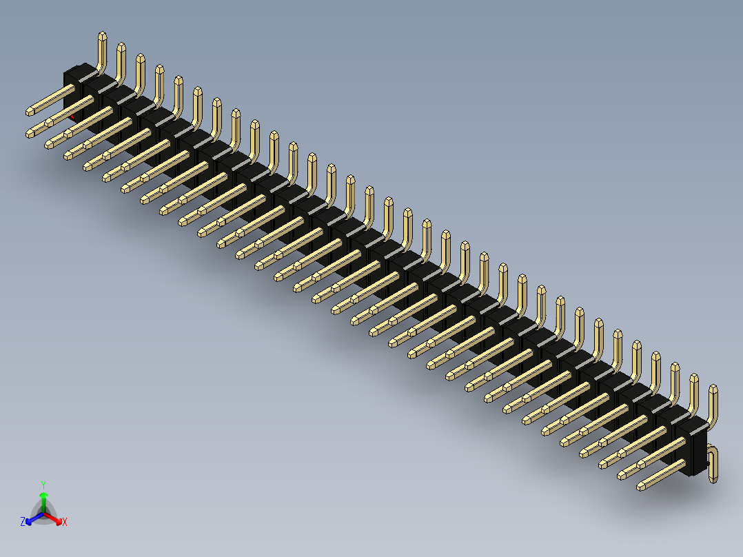 彩色公排针 100mil 2.54mm 系列-DS1022_black_66p_100mil_TypeSMT_rev1.0