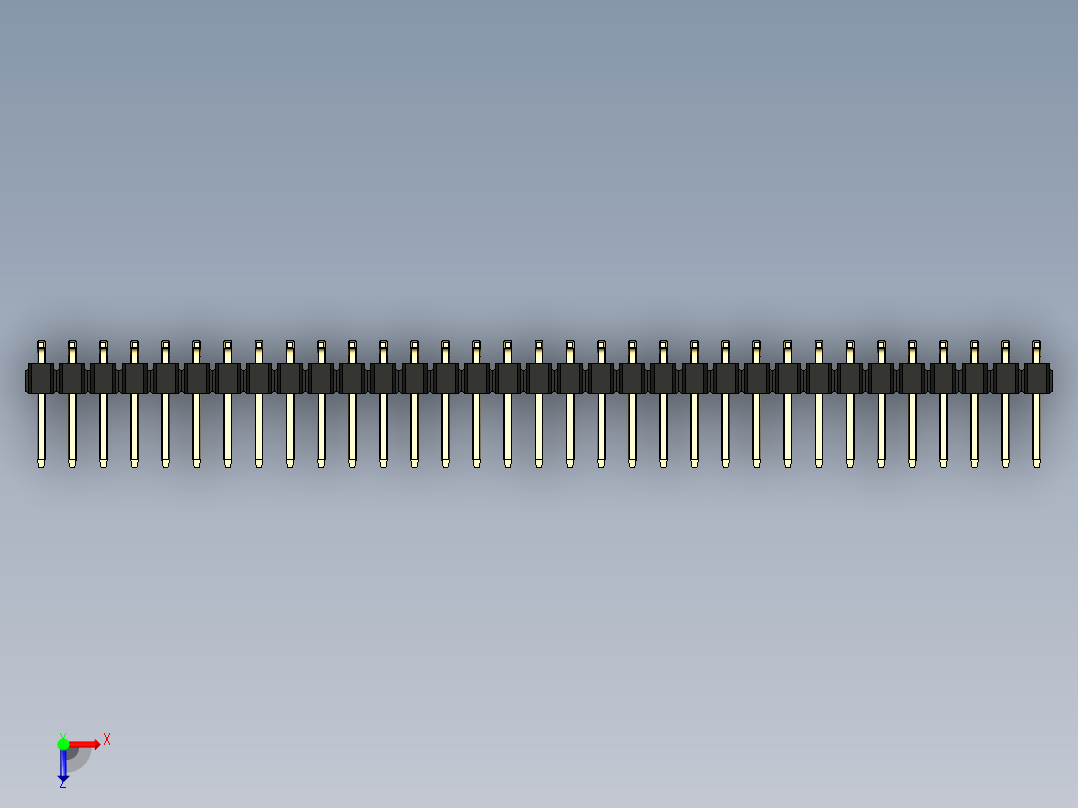 彩色公排针 100mil 2.54mm 系列-DS1022_black_66p_100mil_TypeSMT_rev1.0俯视图