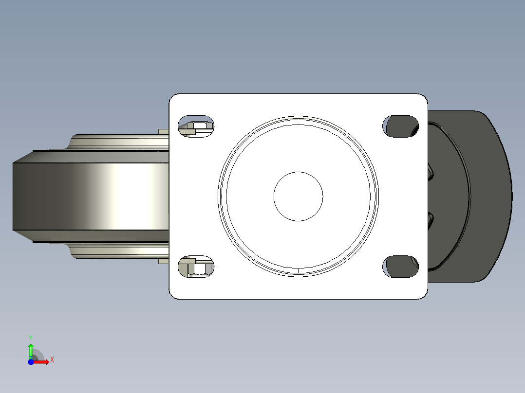 重荷重腳輪(4000N)5574-3D多系列多零件图纸模型前视图