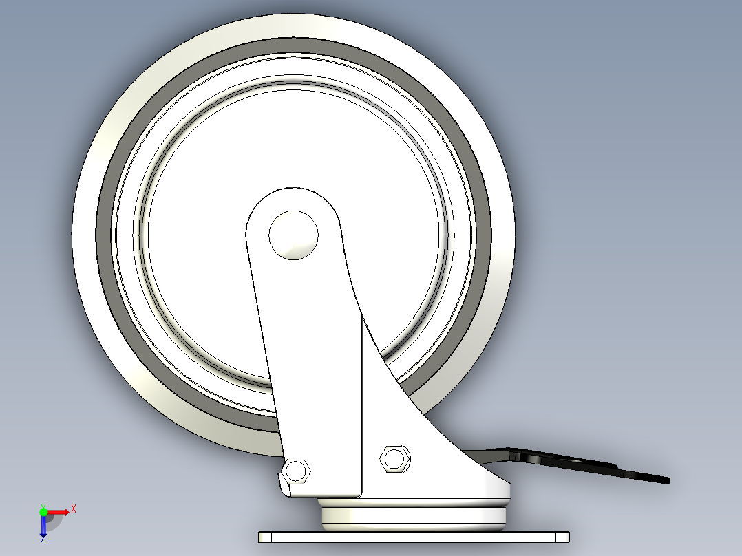 重荷重腳輪(4000N)5574-3D多系列多零件图纸模型俯视图