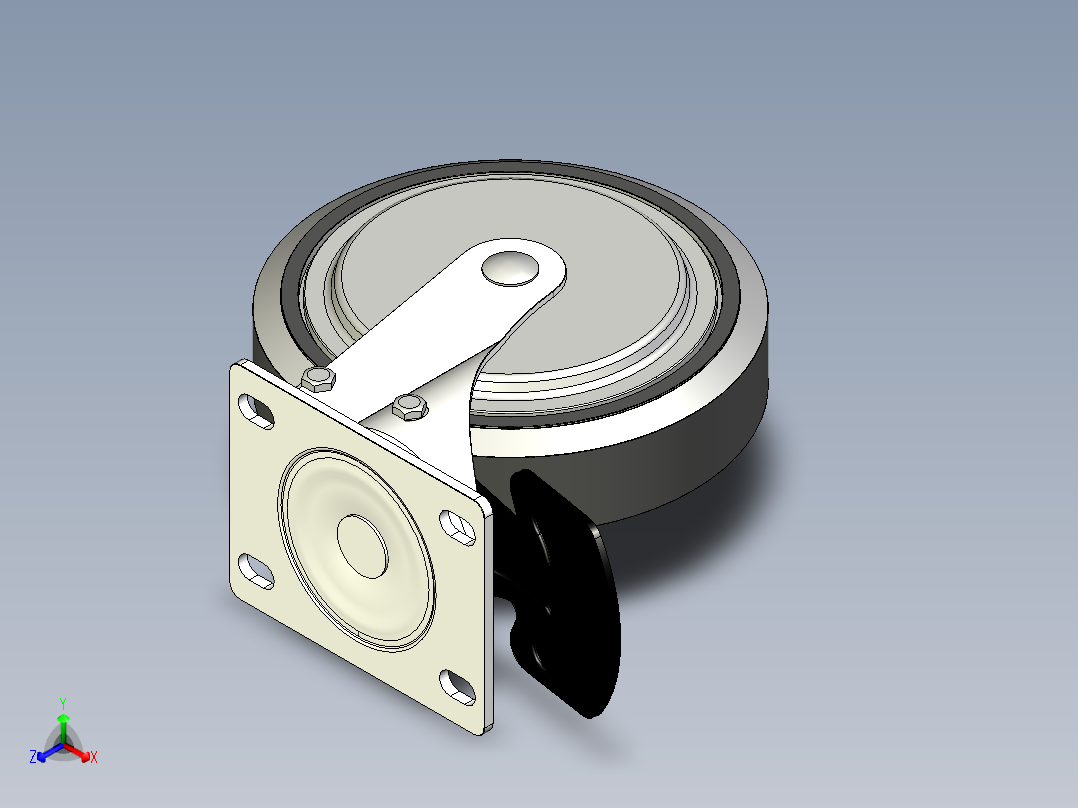 重荷重腳輪(4000N)5574-3D多系列多零件图纸模型正等轴测图