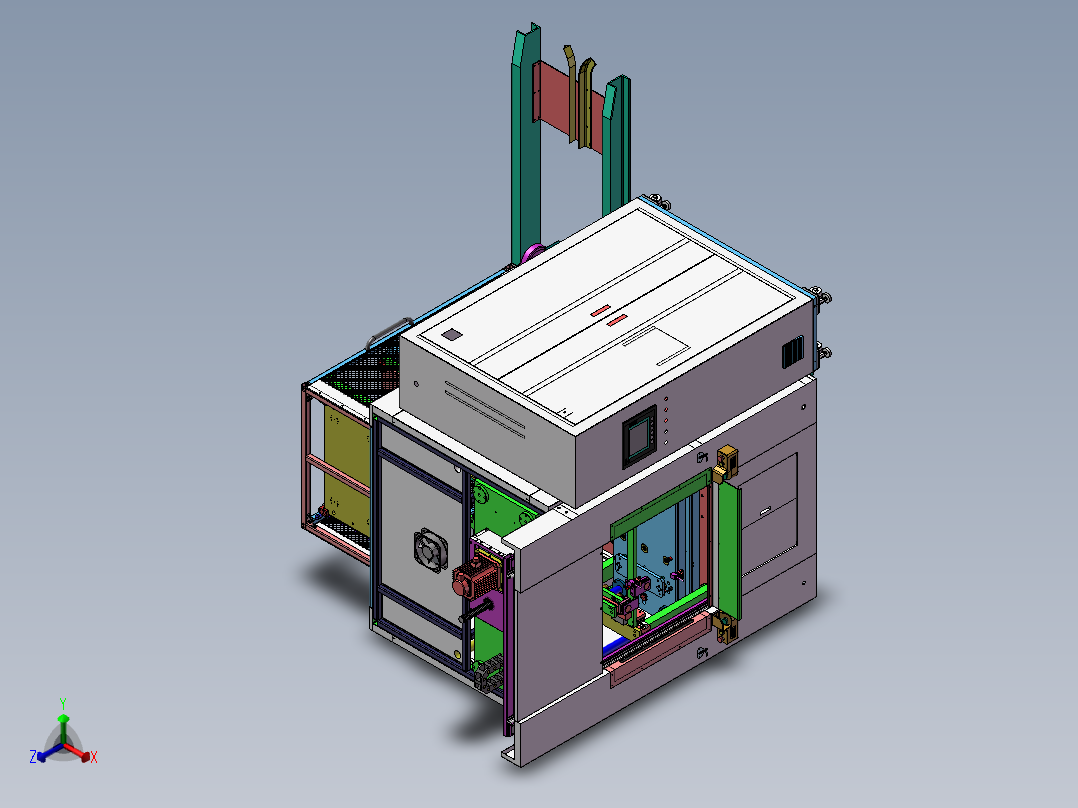 塑料热熔气动通用设备正等轴测图