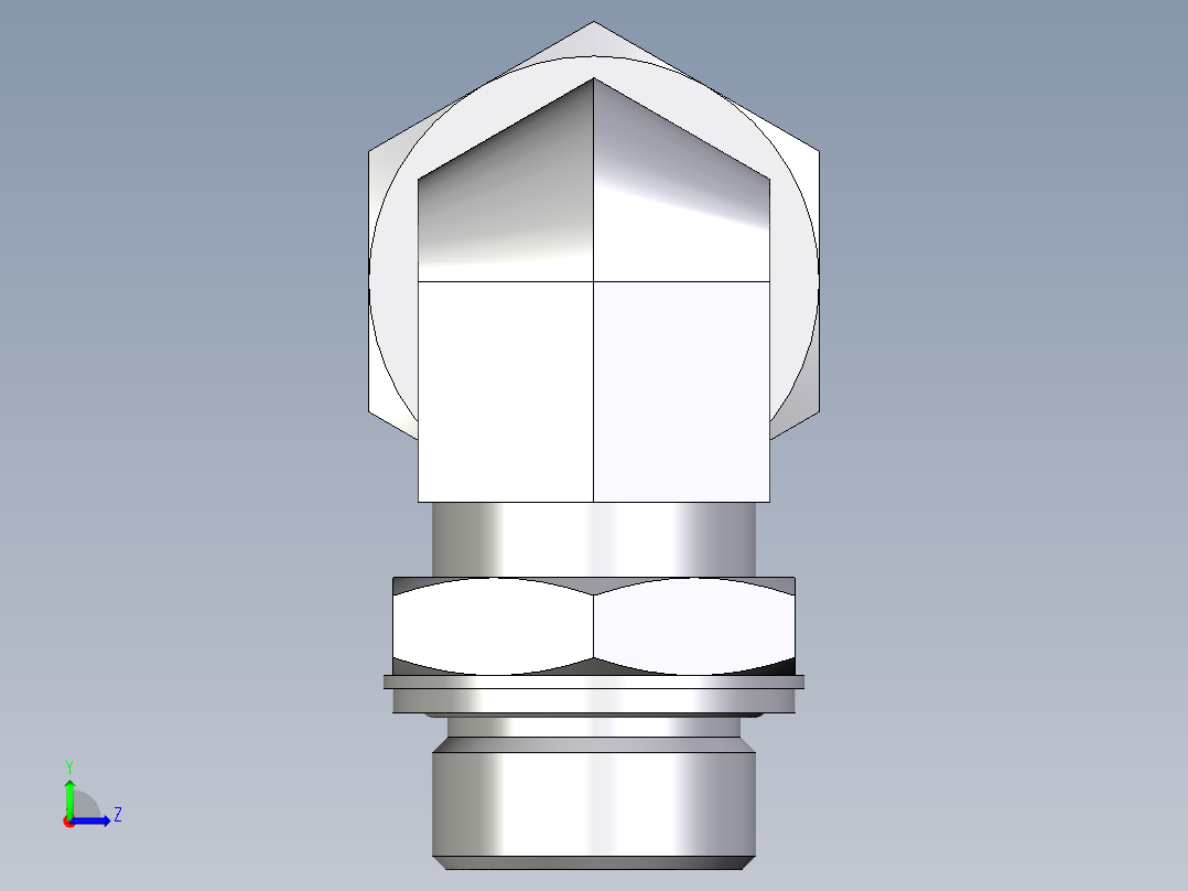 卡套式工业通用硬管接头EO_Adjustable_Locknut_elbow_WEE25ZSMCF左视图