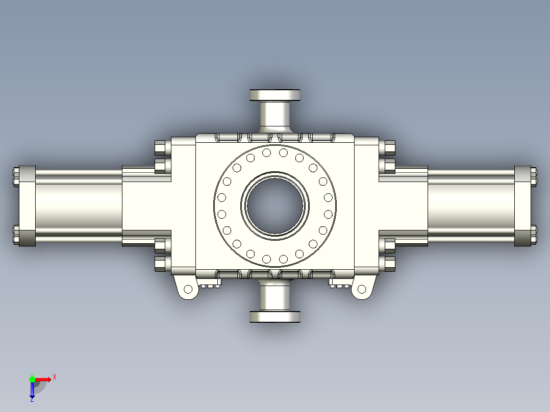 单闸板液压防喷器设计含UG三维+CAD+说明书俯视图