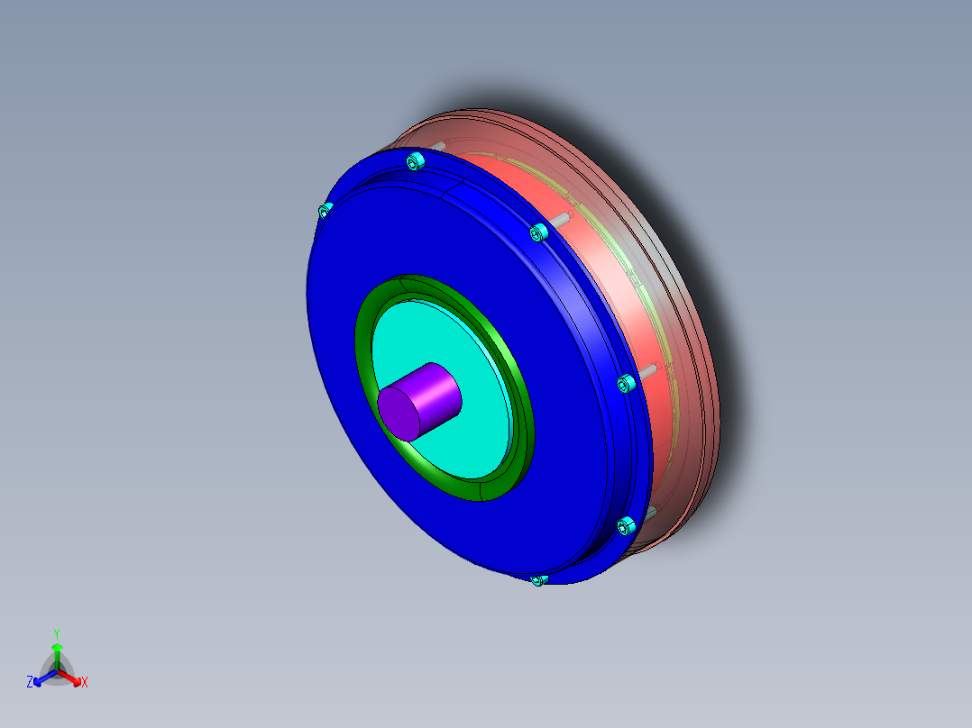 P103-PASSAT（帕萨特）新领域车型汽车拉式膜片弹簧离合器设计及三维catia建模正等轴测图