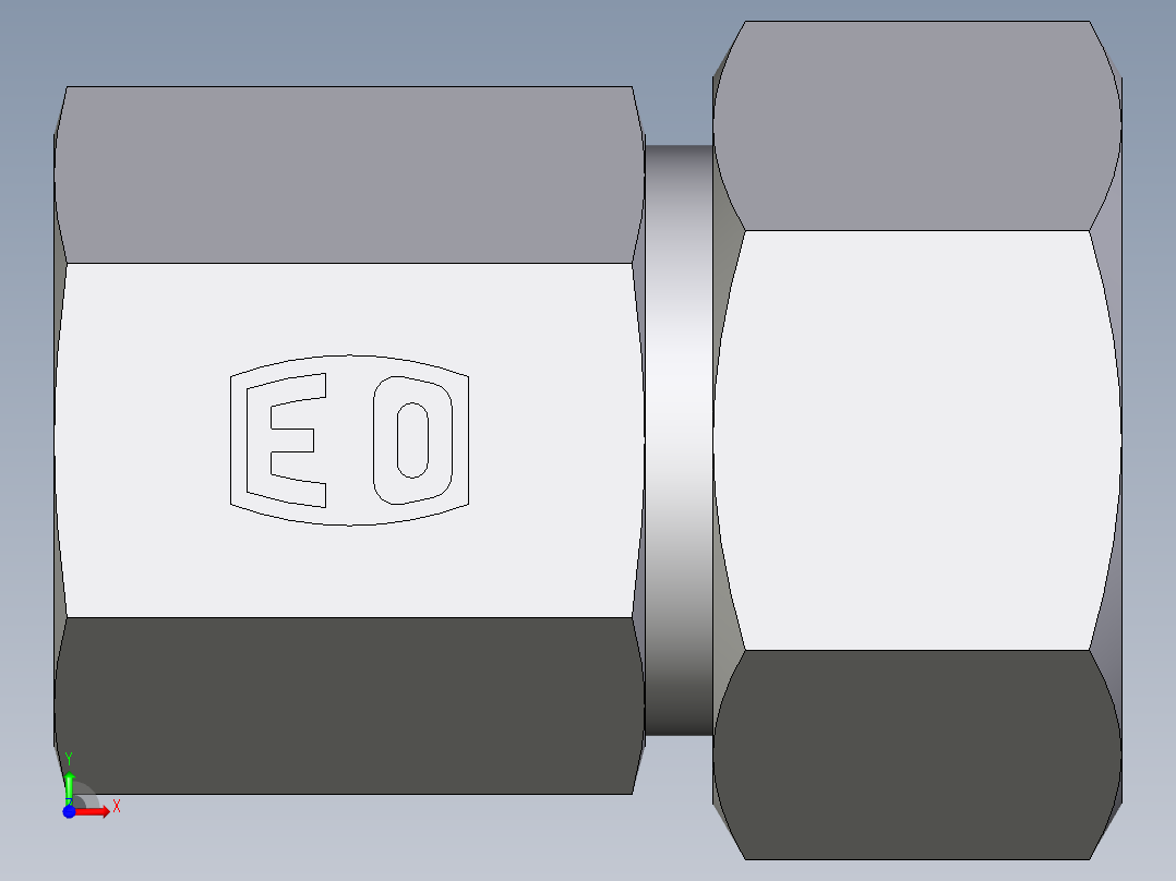 卡套式工业通用硬管接头EO_Swivel_connector_GAI18LR71前视图