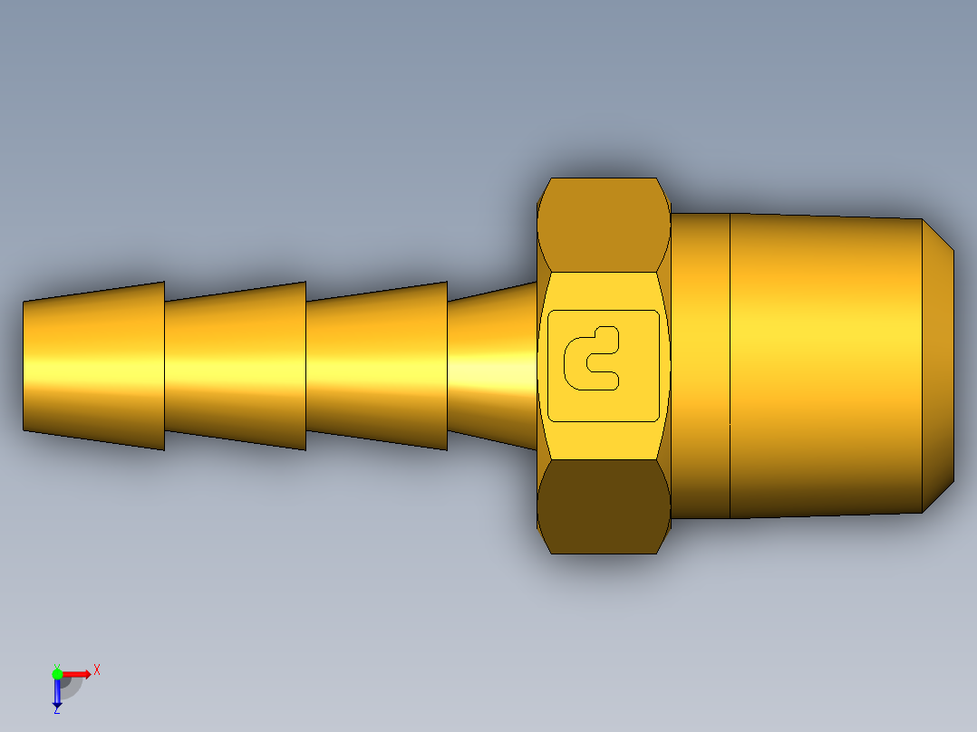 倒齿式工业管接头Hose Barb to Male Pipe 125HB-3-2俯视图