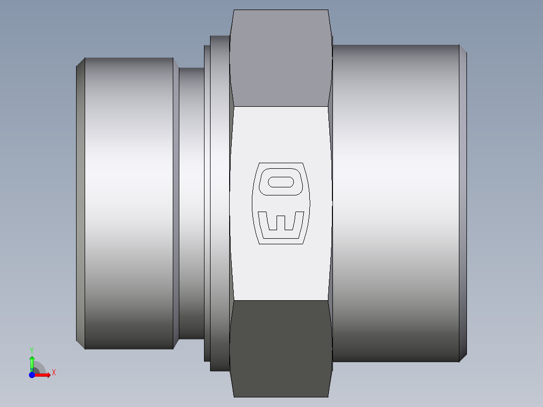 卡套式工业通用硬管接头EO_Male_Stud_connector_GE38SREDOMD71前视图