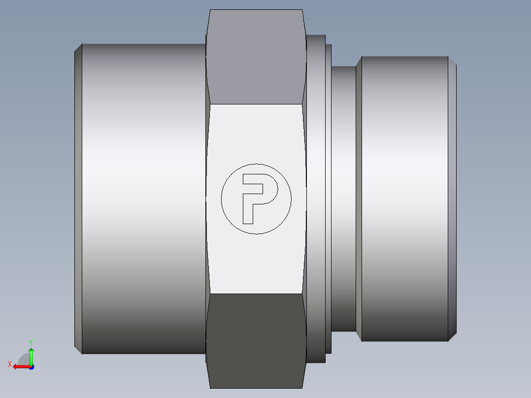 卡套式工业通用硬管接头EO_Male_Stud_connector_GE38SREDOMD71后视图