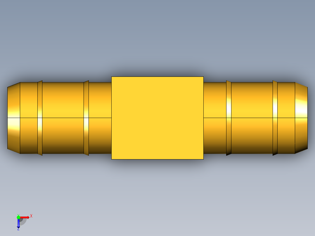 工业通用螺蚊管倒齿式工业硬管接头Union Tee Combination Sizes 224-8-8-6俯视图