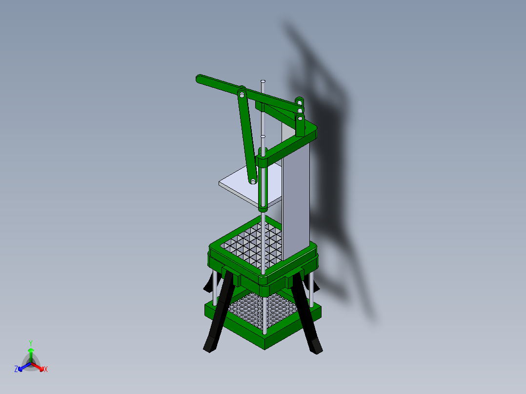 土豆切割机正等轴测图